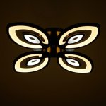 Люстра с ПДУ 10036/4BK LED 128Вт 3000-6000К диммер черный 55х55 см