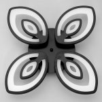 Люстра с ПДУ 10036/4BK LED 128Вт 3000-6000К диммер черный 55х55 см