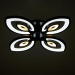 Люстра с ПДУ 10036/4BK LED 128Вт 3000-6000К диммер черный 55х55 см