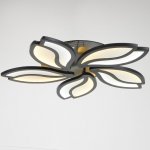 Люстра с ПДУ 10037/5BK LED 130Вт 3000-6000К диммер черный 62х62 см