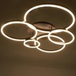 Люстра с ПДУ 10038/5 LED 224Вт 3000-6000К диммер кофе 95х95 см