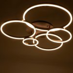 Люстра с ПДУ 10038/5 LED 224Вт 3000-6000К диммер кофе 95х95 см