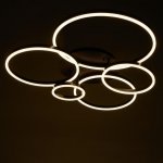 Люстра с ПДУ 10038/5 LED 224Вт 3000-6000К диммер кофе 95х95 см