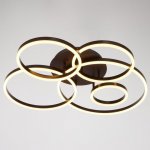 Люстра с ПДУ 10039/5 LED 216Вт 3000-6000К диммер кофе 80х80 см