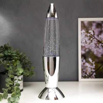 Светильник "Блёстки" LED USB хром серебро 10х10х35 см