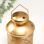 Ночник 16184/1GD LED от батареек 2хААА золото 11,7х11,7х19,5 см