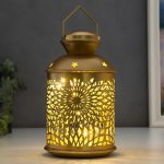 Ночник 16184/1GD LED от батареек 2хААА золото 11,7х11,7х19,5 см