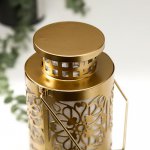 Ночник "Меандр" LED от батареек 3хААА золото 10,5х10,5х22,5 см