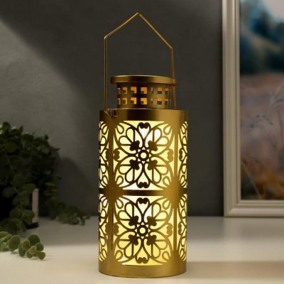 Ночник Ночник "Меандр" LED от батареек 3хААА золото 10,5х10,5х22,5 см