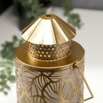 Ночник "Золотые листья" LED от батареек 3хАА золото 12х12х21,5 см