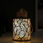 Ночник "Золотые листья" LED от батареек 3хАА золото 12х12х21,5 см