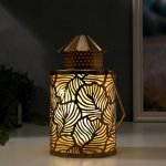 Ночник "Золотые листья" LED от батареек 3хАА золото 12х12х21,5 см