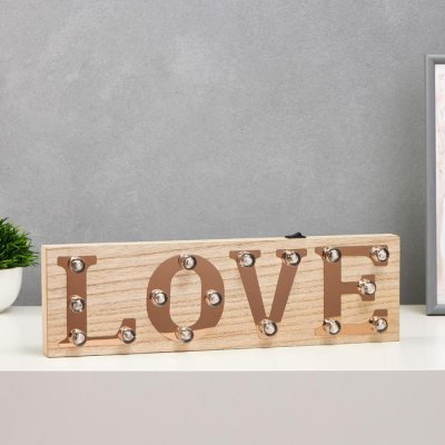 Ночник "Яркая любовь" 16хLED от батареек 2хААА 3,3х40х12 см