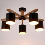 Люстра 1046/5BK E27 60Вт черный 66х66х27 см