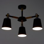 Люстра 1047/3BK E27 60Вт черный 52х52х50 см