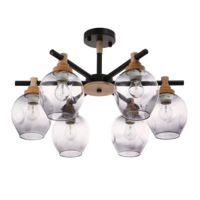 Люстра 1071/6BK E27 60Вт черный 82х82х50 см