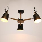 Люстра 1073/3BK E27 60Вт черный 72х72х50 см