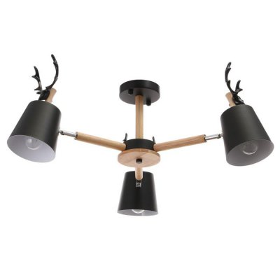 Люстра 1073/3BK E27 60Вт черный 72х72х50 см