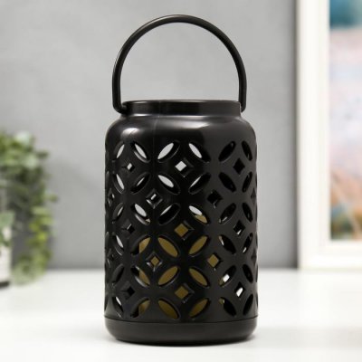 Ночник Ночник "Узоры" LED от батареек 3хААА черный 11,5х11,5х18 см