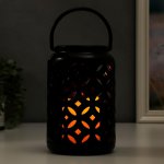 Ночник "Узоры" LED от батареек 3хААА черный 11,5х11,5х18 см