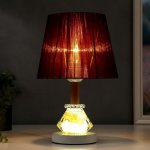 Лампа настольная с подсветкой 16228/1CF Е27 40Вт бело-кофейный 21х21х33,5 см