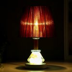 Лампа настольная с подсветкой 16228/1CF Е27 40Вт бело-кофейный 21х21х33,5 см