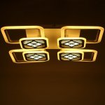 Люстра с ПДУ 1156/8 LED 192Вт 3000-6000К диммер белый 78х78х10 см