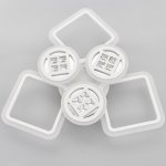 Люстра с ПДУ 1157/6WT LED 144Вт 3000-6000К диммер белый 73х73х10 см