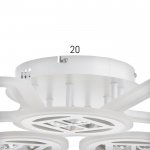 Люстра с ПДУ 1157/6WT LED 144Вт 3000-6000К диммер белый 73х73х10 см