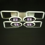 Люстра с ПДУ 1157/8 LED 192Вт 3000-6000К диммер белый 83х83х10 см