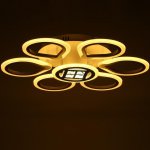 Люстра с ПДУ 1159/7WT LED 84Вт 3000-6000К диммер белый 55х55х9 см