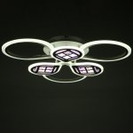 Люстра с ПДУ 1161/6WT LED 114Вт 3000-6000К диммер белый 65х45х10 см