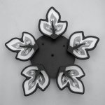 Люстра 1093/5BK LED 120Вт 3000-6000K диммер черный 55х55 см