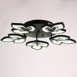 Люстра 1093/5BK LED 120Вт 3000-6000K диммер черный 55х55 см