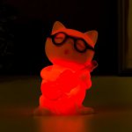Ночник "Котик с гитарой" LED от батареек 3хAG10 белый 5,5х7,2х11 см