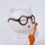 Ночник "Котик с гитарой" LED от батареек 3хAG10 белый 5,5х7,2х11 см