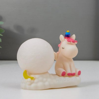 Ночник "Единорог" LED от батареек 3хAG10 белый 5,5х11х10 см