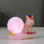 Ночник "Единорог" LED от батареек 3хAG10 белый 5,5х11х10 см