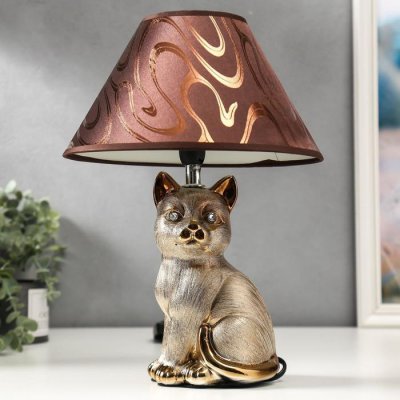 Лампа настольная 16279/1BR+GD Е14 40Вт коричнево-золотой 25х25х34 см