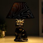 Лампа настольная 16279/1BK+CR Е14 40Вт черно-хромовый 25х25х34 см