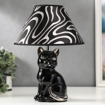 Лампа настольная 16279/1BK+CR Е14 40Вт черно-хромовый 25х25х34 см