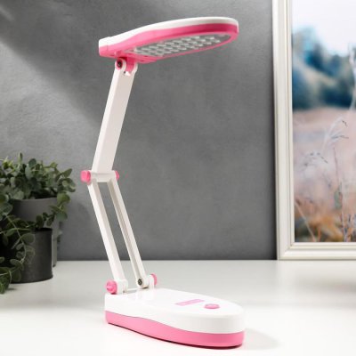 Лампа настольная 16289/1BL 25хLED 3Вт 2 режима USB АКБ бело-розовый 17х7,5х6,5 см