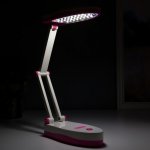 Лампа настольная 16289/1BL 25хLED 3Вт 2 режима USB АКБ бело-розовый 17х7,5х6,5 см