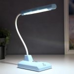 Лампа настольная 16291/1BL 16хLED 2Вт 2 режима USB АКБ синий 9х12х46 см