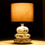 Лампа настольная 16296/1 E14 40Вт бело-коричневый 15х15х26 см