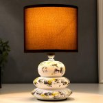 Лампа настольная 16296/1 E14 40Вт бело-коричневый 15х15х26 см