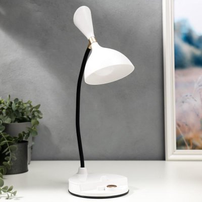 Лампа настольная сенсорная 1521/1WT LED 4Вт АКБ USB 3 режима белый 14,3х12х35 см