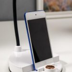 Лампа настольная сенсорная 1521/1WT LED 4Вт АКБ USB 3 режима белый 14,3х12х35 см