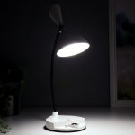 Лампа настольная сенсорная 1521/1WT LED 4Вт АКБ USB 3 режима белый 14,3х12х35 см