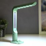 Лампа настольная сенсорная 1522/1GR 10хLED 5Вт АКБ USB 3 режима зеленый 6,5х9х25,5 см